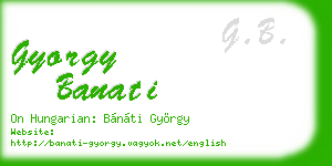 gyorgy banati business card
